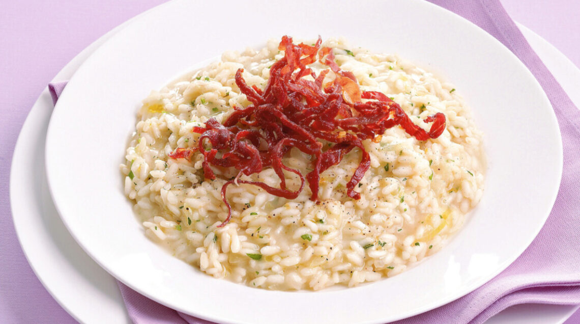 Al Calvados con julienne di San Daniele croccante