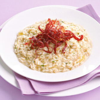 Al Calvados con julienne di San Daniele croccante