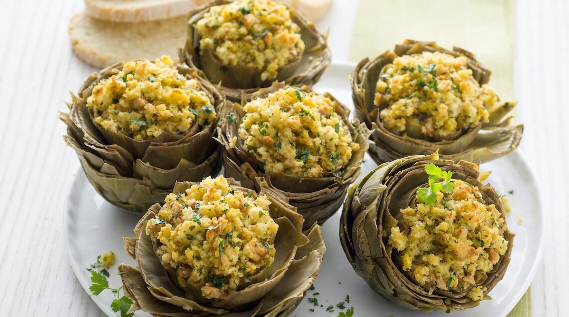 Carciofi ripieni con panure dorata