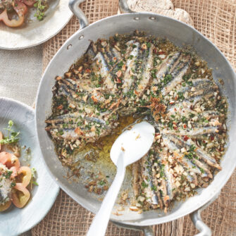 Alici ammollicate con le mandorle