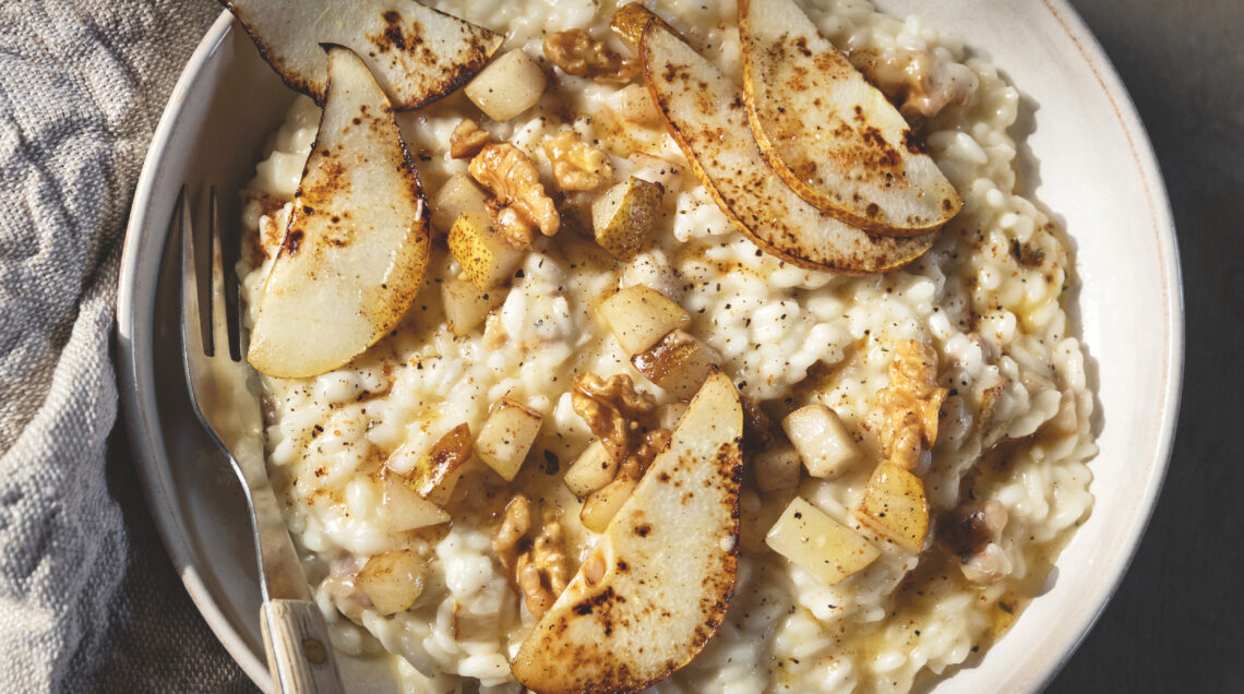 Risotto con Strachitunt e pere caramellate