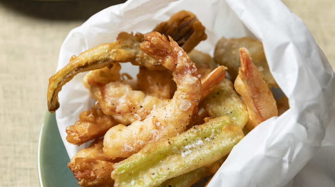 Mazzancolle fritte in pastella al prosecco