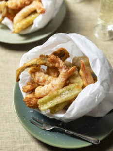 Mazzancolle fritte in pastella al prosecco