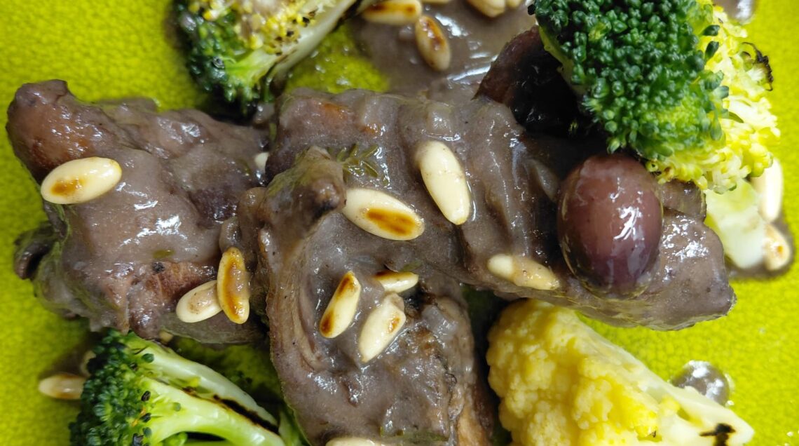 coniglio ligure con broccoli