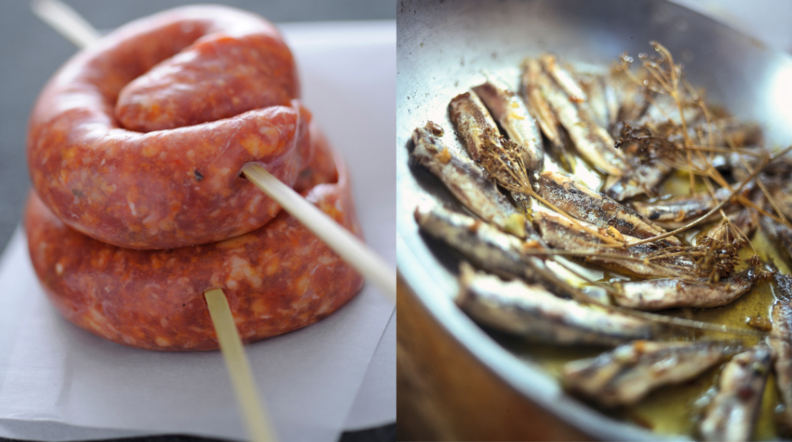 salsiccia e sarde con semi di finocchio