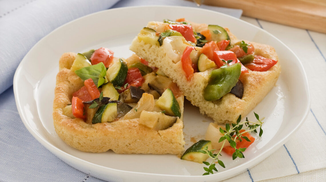 tranci di pizza alla soia con verdure