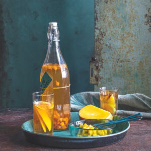 Kombucha aromatizzato al mango in bottiglia