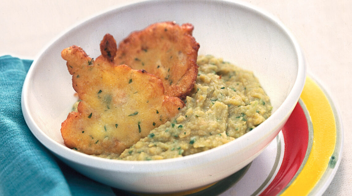 Frittelle marinate con crema di ceci