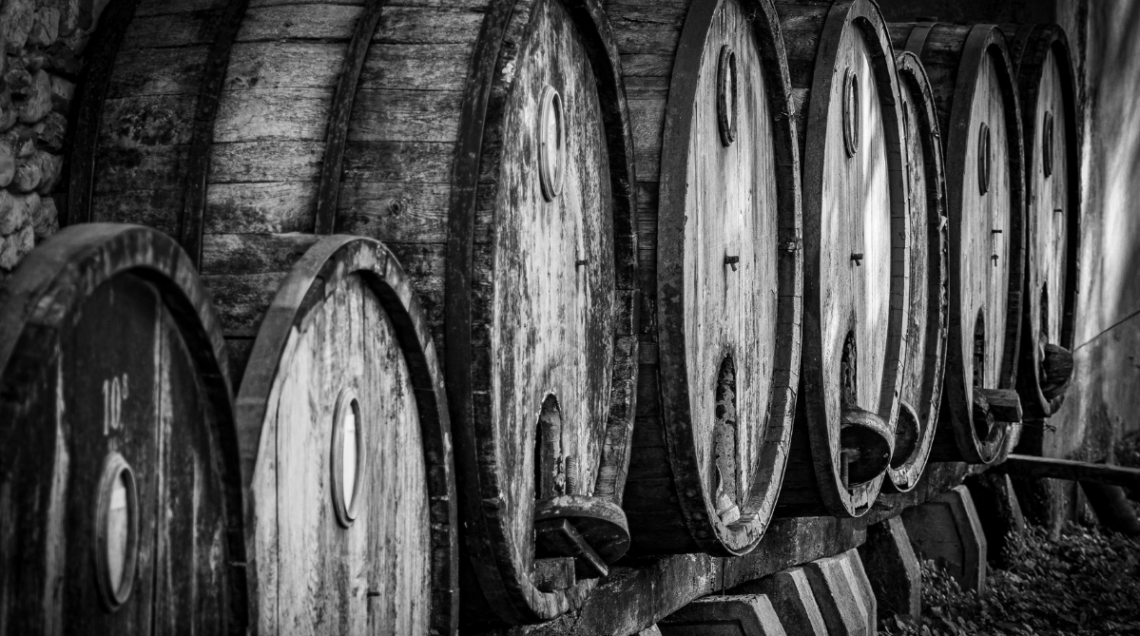 Botti di vino di legno