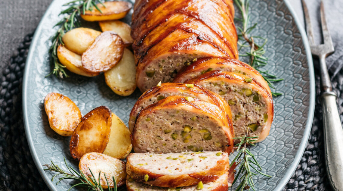 polpettone di maiale con pistacchi e patate
