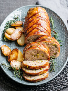 polpettone di maiale con pistacchi e patate
