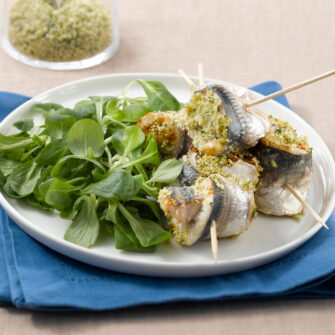 Spiedini alle mandorle e menta