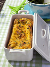 Frittata alta al forno con dadini di pancetta e cuore affumicato