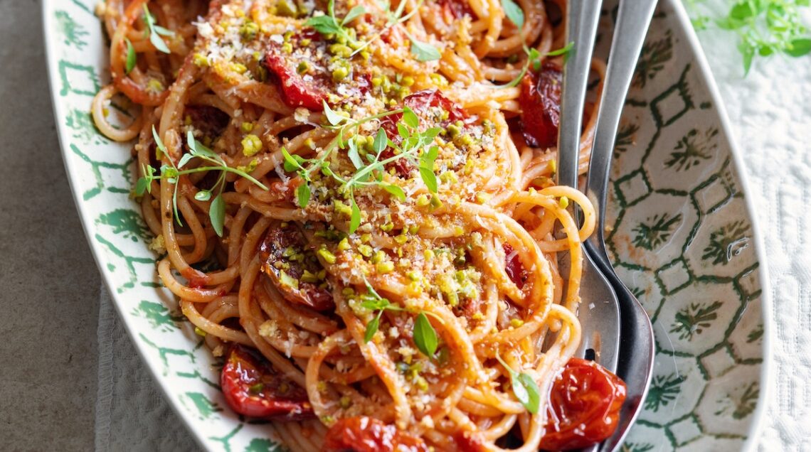 Crema di pomodoro corbarino arrostito con spaghetto di Gragnano