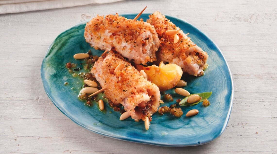 Involtini di pesce spada al limone e pecorino