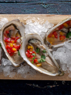 Ostriche Con Vinaigrette Brasiliana ai peperoni