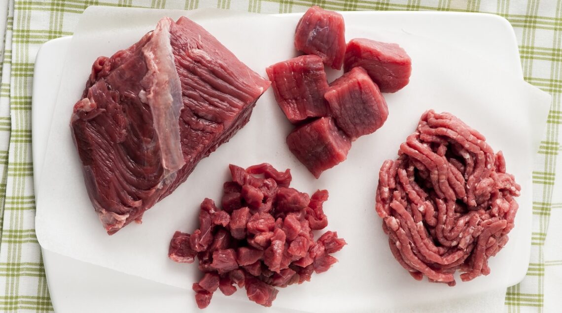 carne intera, a tocchetti, tritata e macinata