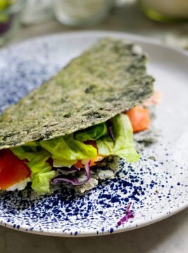 piadina agli spinaci farcita con verdure