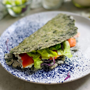 piadina agli spinaci farcita con verdure