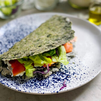 piadina agli spinaci farcita con verdure