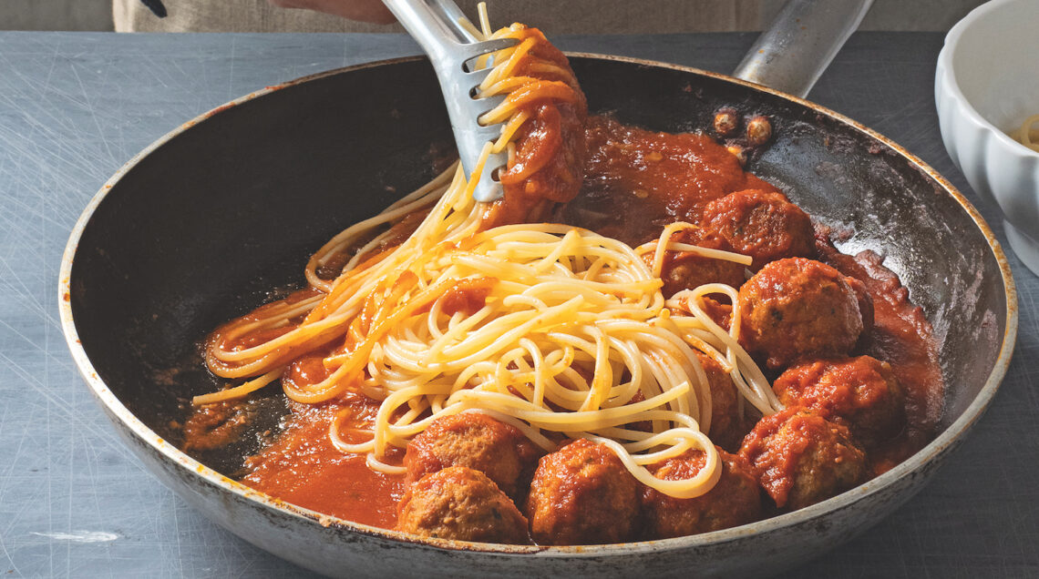 spaghetti con polpette