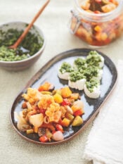 verdure miste con tomini e salsa verde