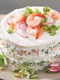 torta salata di pane e gamberetti