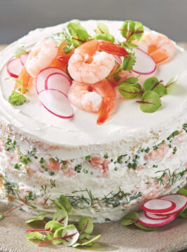 torta salata di pane e gamberetti