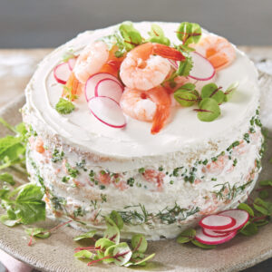 torta salata di pane e gamberetti