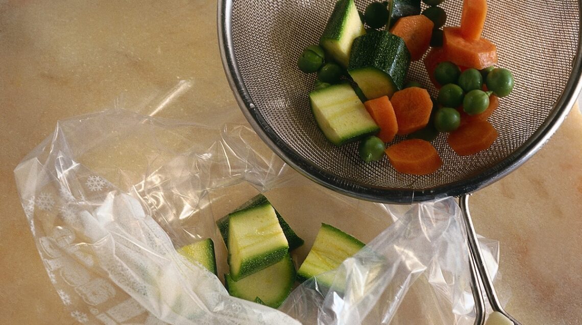 verdure sbollentate e insacchettate
