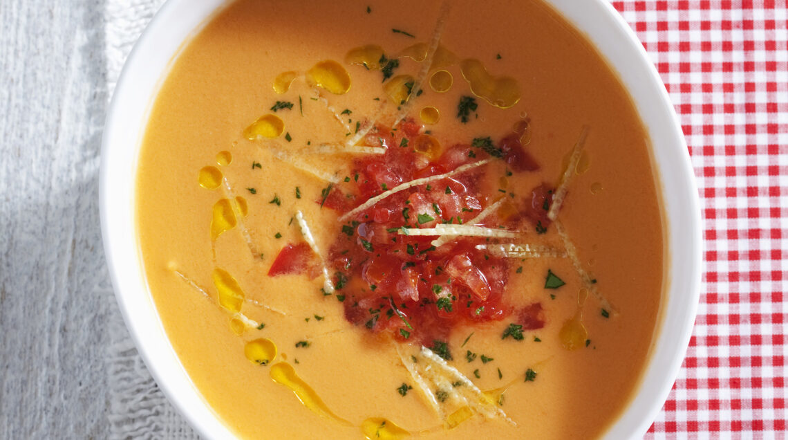 Gazpacho piccante ai pomodori rossi e verdi