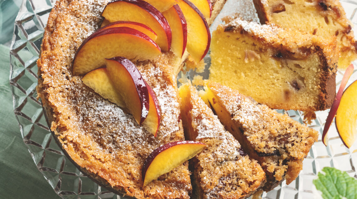 torta di pesche noci al cocco rapè