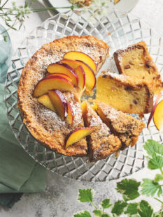 torta di pesche noci al cocco rapè