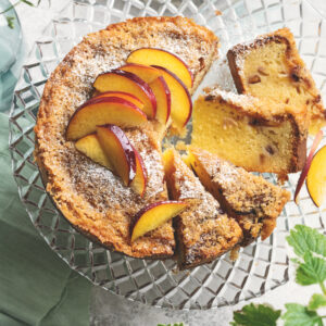 torta di pesche noci al cocco rapè