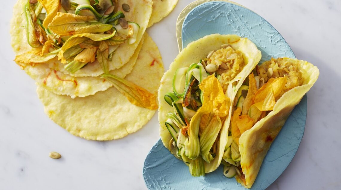 Tortillas allo zafferano con crema saporita