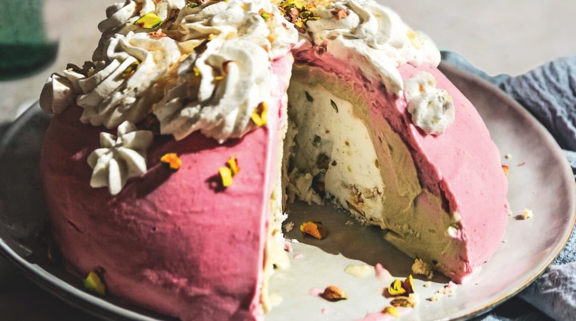 zuccotto gelato bicolore