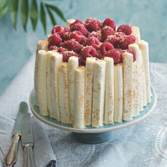 Semifreddo all'arancia e lamponi "sigari" al cocco