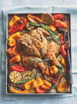 Pollo alla birra con peperoni
