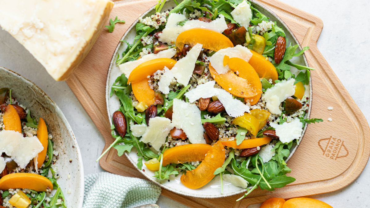 ARANCIONE: bowl di quinoa, albicocche e Grana Padano DOP