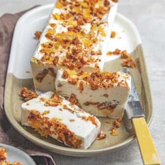 Semifreddo alla ricotta con croccante di arachidi