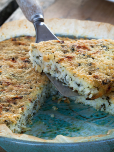 Torta di riso con spinaci ed erbette