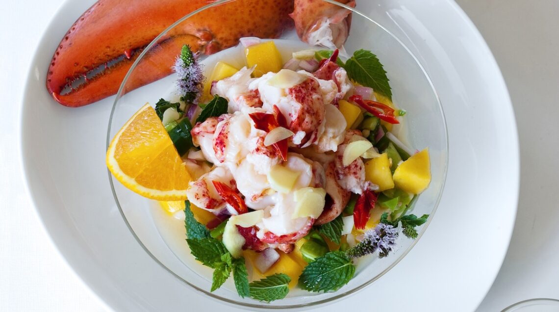 ceviche di astice e mango