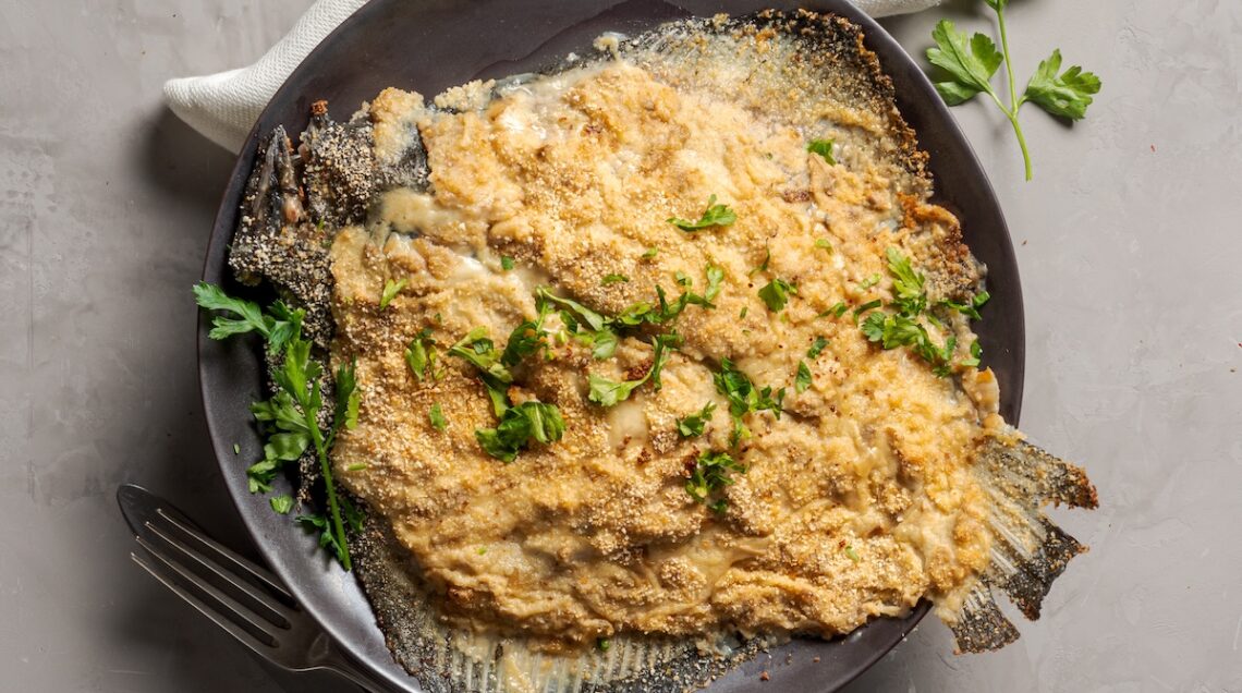 Rombo al forno con salsa Duxelle