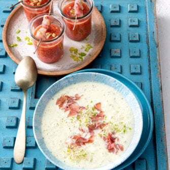 Zuppa fredda di melone bianco e yogurt senza cottura