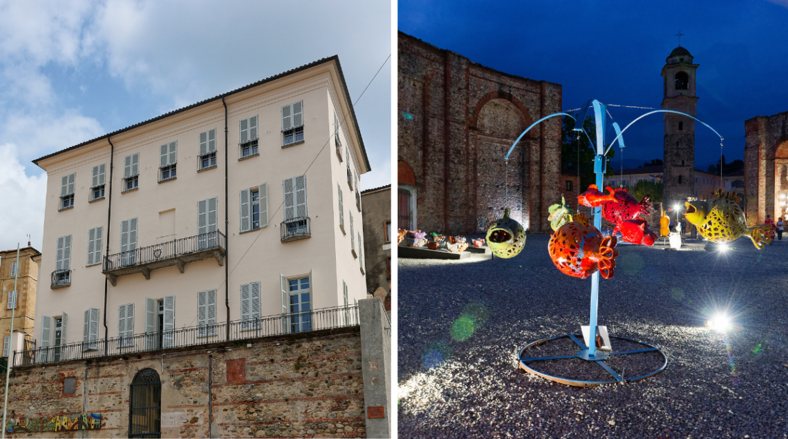 Il Palazzo Botton sede del Museo della ceramica, installazioni nella Rotonda Antonelliana durante la Mostra Internazionale della Ceramica