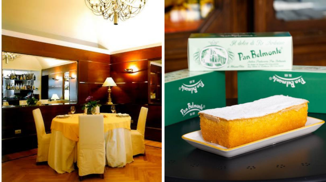 Il Ristorante Tre Re di Castellamonte fondato nel 1915 e il dolce Pan Belmonte