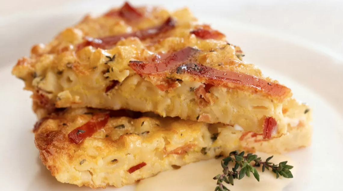 Frittata di pasta con lo speck