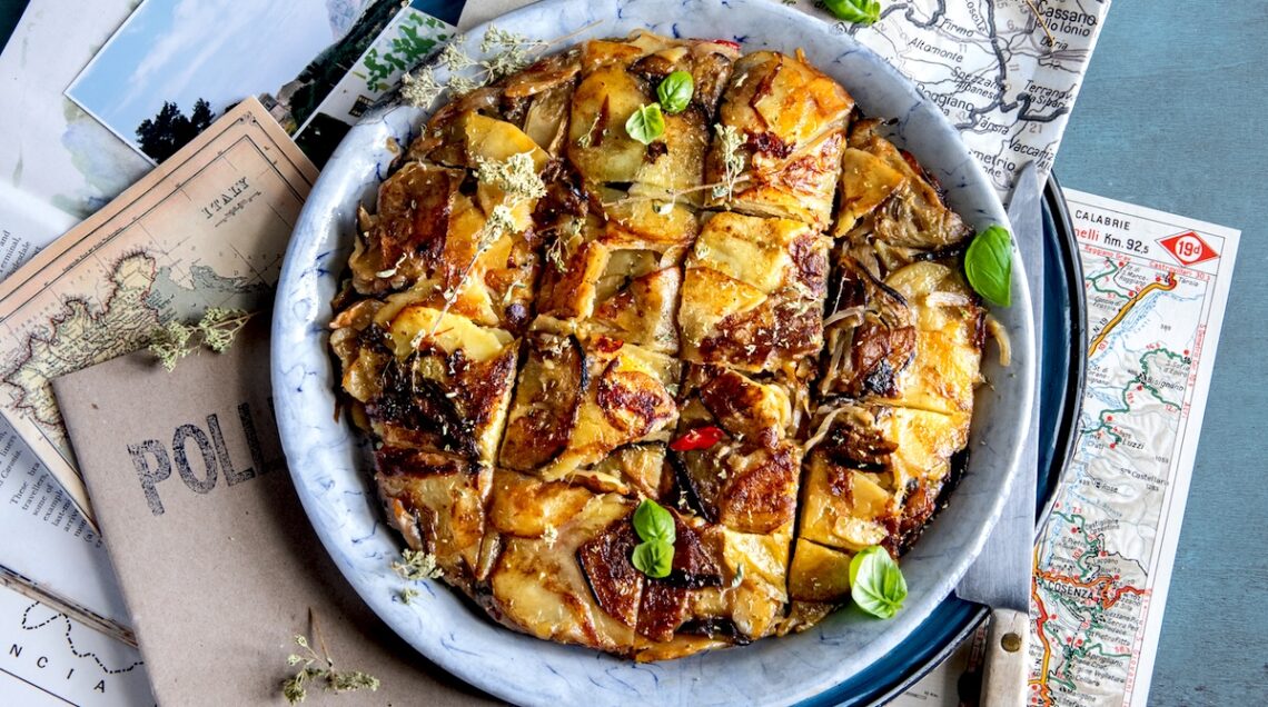 frittata con patate e melanzane