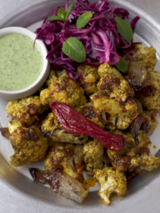CAVOLFIORE SHAWARMA CON TAHINA VERDE