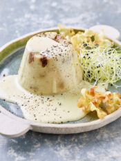Flan Di Topinambur, Patate E Funghi Con Fonduta - jpg